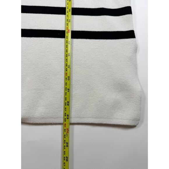 Women’s H&M Mock Neck Striped Sweater – Size Medium – White & Black – Excellent - Picture 6 of 7